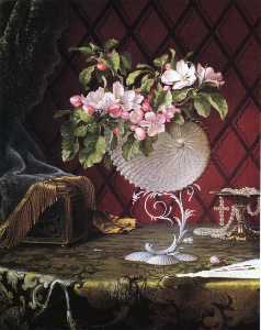 Martin Johnson Heade - Still Life with Apple Blossoms in a Nautilus Shell