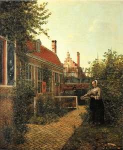 Pieter De Hooch - Woman basket garden