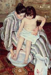 Mary Stevenson Cassatt - The Child's Bath - (buy oil painting reproductions)
