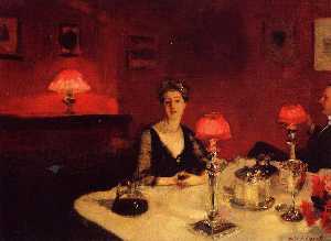 A Dinner Table at Night (also known as Mr. and Mrs. Albert Vickers)