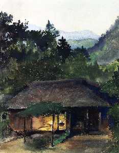 John La Farge - Evening Study (also known as Priest-s House, Nikko, Japan)