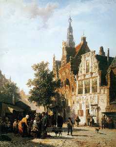Marketview with cityhall Woerden