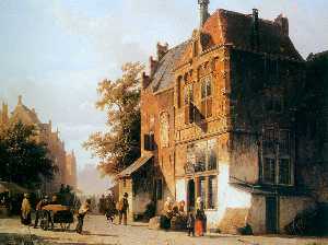 Cornelis Springer - Westermarket in Amsterdam