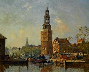 Cornelis Vreedenburgh - A View of the Montelbaanstoren Amsterdam