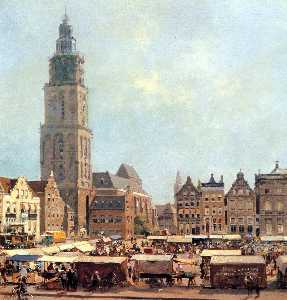 Cornelis Vreedenburgh - View On Market In Groningen