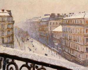 Gustave Caillebotte - Boulevard Haussmann in the Snow
