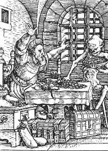 Hans Holbein The Younger - Death and the Miser, from The Dance of Death