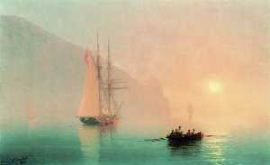 Ivan Aivazovsky - Ayu-Dag on a foggy day