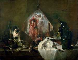 Jean-Baptiste Simeon Chardin - The Ray or, The Kitchen Interior