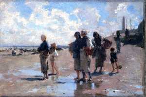 John Singer Sargent - Fishing for Oysters at Cancale