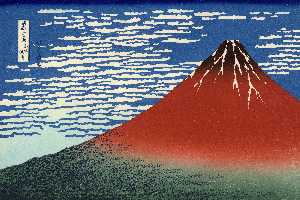 Fuji , montagne in bel tempo ( fuji rosso )