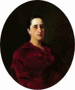 Konstantin Yegorovich Makovsky - Portrait of an Unknown in Red Dress