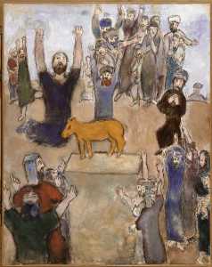 Marc Chagall - The Hebrews adore the golden calf