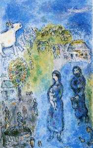 Marc Chagall - Peasants by the well