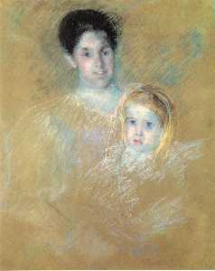 Mary Stevenson Cassatt - Smiling Mother with Sober Faced Child