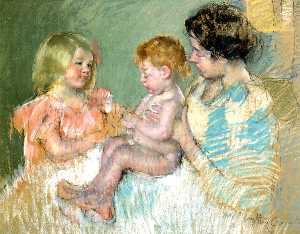 Mary Stevenson Cassatt - Sara and Her Mother with the Baby