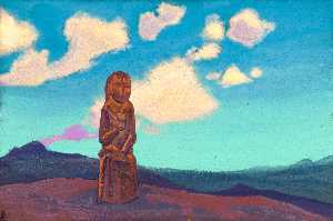 Nicholas Roerich - The holder of the cup. Mongolia.
