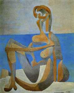 Pablo Picasso - Seated bather on the beach
