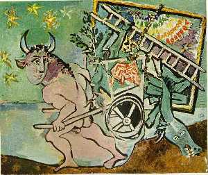 Pablo Picasso - Minotaur transports a mare and foal