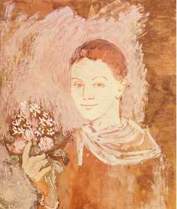 Pablo Picasso - Boy with bouquet of flowers in his hand