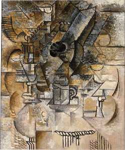 Pablo Picasso - Pedestal, glasses, cups, mandolin