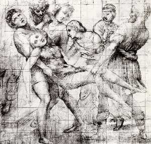 Raphael (Raffaello Sanzio Da Urbino) - Study for the -Entombment- in the Galleria Borghese, Rome