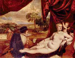 Tiziano Vecellio (Titian) - Venus and the Lute Player