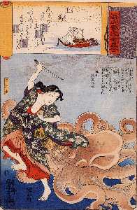 Tamakatzura Tamatori attacked by the octopus