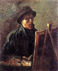 Self-Portrait with Dark Felt Hat at the Easel