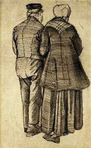 Vincent Van Gogh - Man and Woman Seen from the Back