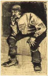 Vincent Van Gogh - Fisherman with Sou'wester, Sitting with Pipe