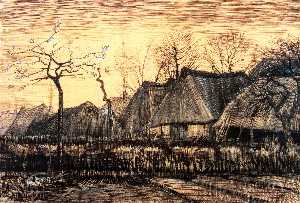 Vincent Van Gogh - Houses with Thatched Roofs
