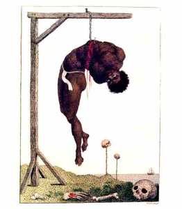 William Blake - A Negro Hung Alive by the Ribs to a Gallows