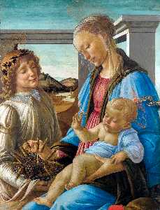 Sandro Botticelli - Madonna and Child with an Angel - (buy oil painting reproductions)
