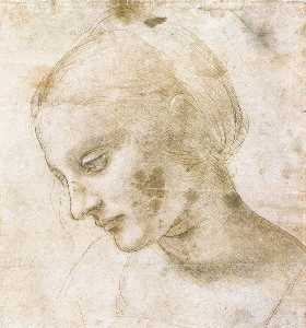Leonardo Da Vinci - Study of a woman-s head