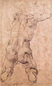 Michelangelo Buonarroti - Kneeling Male Nude