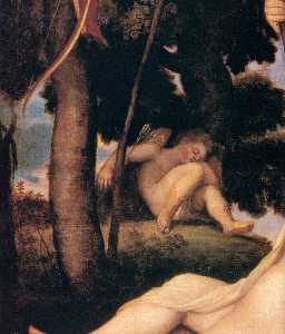 Tiziano Vecellio (Titian) - Venus and Adonis (detail)