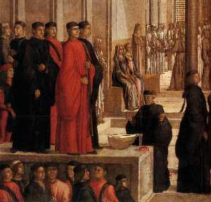 The Relic of the Holy Cross is offered to the Scuola Grande di San Giovanni Evangelista (detail)