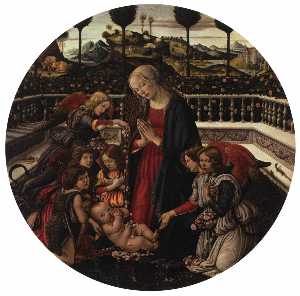 Madonna with Child, St John the Baptist, and Angels