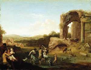 Figures Dancing near Ruin
