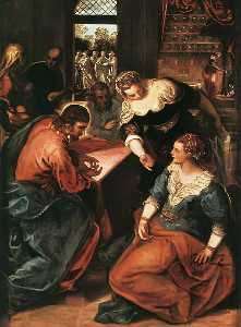 Tintoretto (Jacopo Comin) - Christ in the House of Martha and Mary