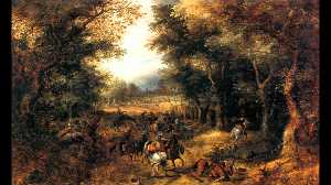 Forest Scene with Robbery