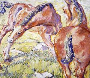 Franz Marc - Mare with a Foal (also known as Horses in the Morning Sun)