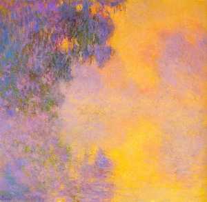 Claude Monet - Misty morning on the Seine sunrise