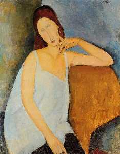 Amedeo Clemente Modigliani - Portrait of Jeanne Hebuterne - (buy famous paintings)