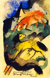 Franz Marc - Prince Jussuff-s Lemon Horse and Fire Ox