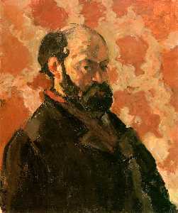 Paul Cezanne - Self Portrait with a Rose Background