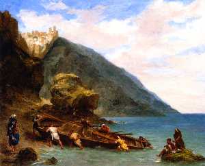 Eugène Delacroix - View of Tangier from the Seashore