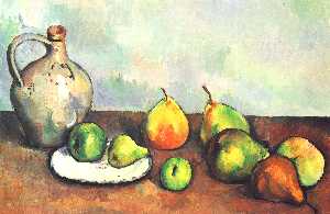 Still life, pitcher and fruit