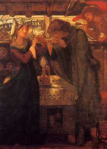 Dante Gabriel Rossetti - Tristram And Isolde Drinking The Love Potion